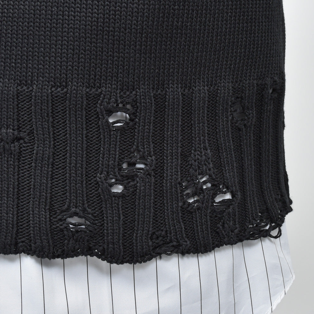 MARNI(マルニ) コットンダメージVネックニットベスト CVMG0091A0 UFC652