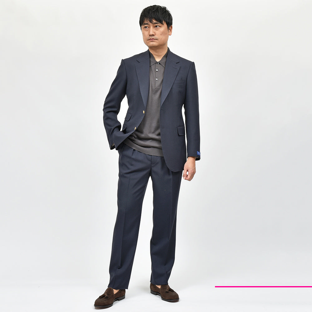 Fumiya Hirano THE TROUSERS フミヤヒラノトラウザーズ SMITH WOOLLEN ウール トロピカル サイドアジャスター 2インプリーツ ドレスパンツ REGENT