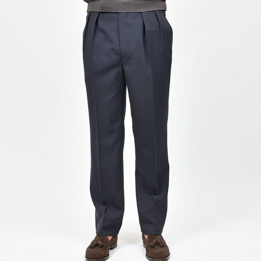 Fumiya Hirano THE TROUSERS フミヤヒラノトラウザーズ SMITH WOOLLEN ウール トロピカル サイドアジャスター 2インプリーツ ドレスパンツ REGENT