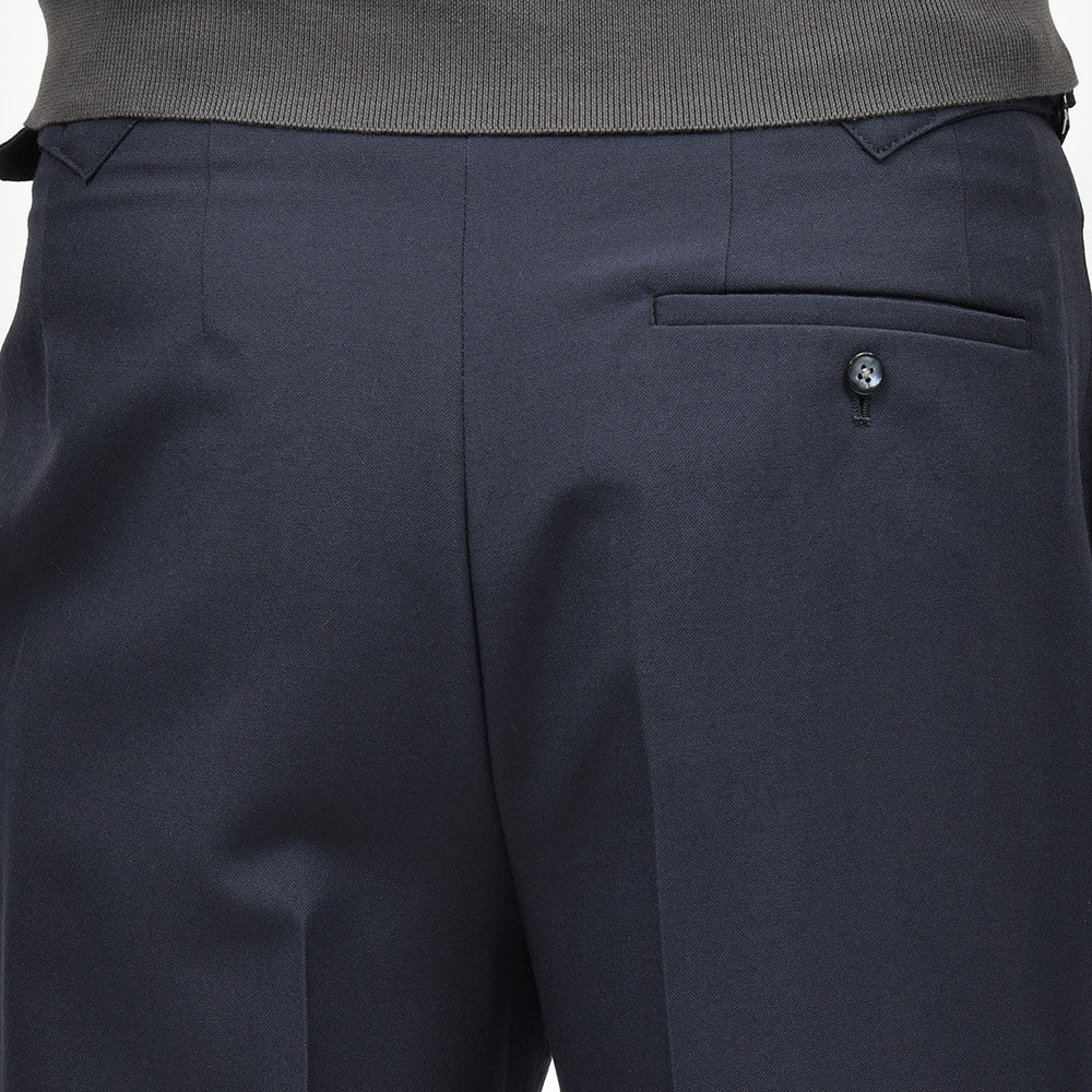 Fumiya Hirano THE TROUSERS フミヤヒラノトラウザーズ SMITH WOOLLEN ウール トロピカル サイドアジャスター 2インプリーツ ドレスパンツ REGENT