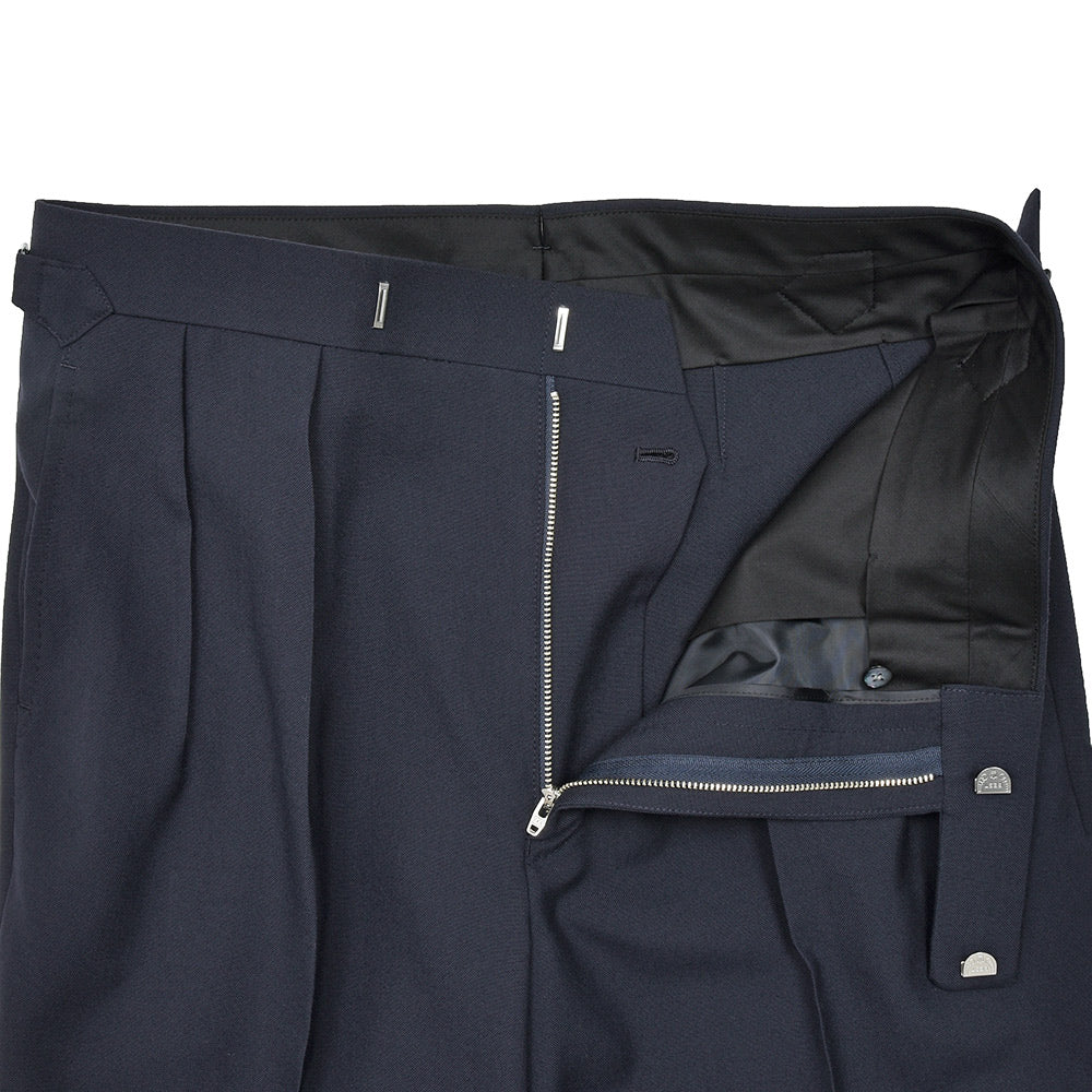 Fumiya Hirano THE TROUSERS フミヤヒラノトラウザーズ SMITH WOOLLEN ウール トロピカル サイドアジャスター 2インプリーツ ドレスパンツ REGENT