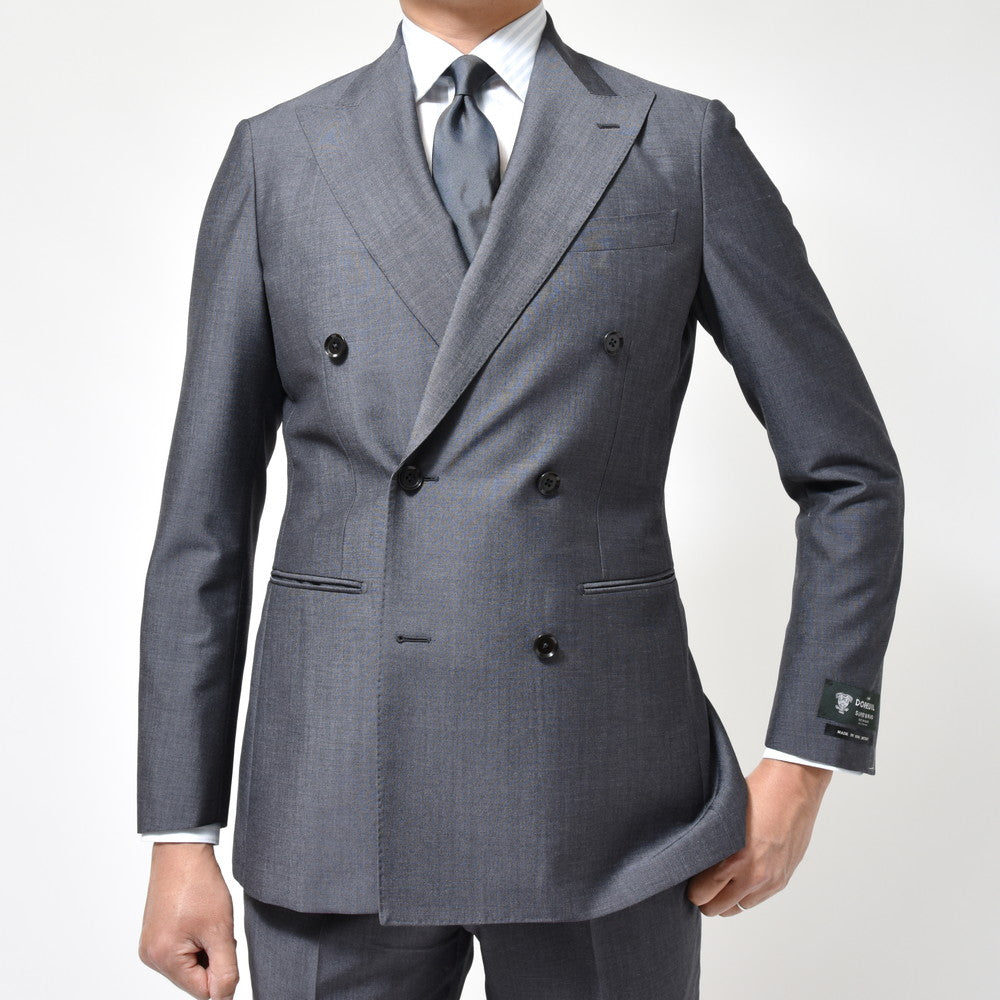 guji(グジ) SUPER BRIOスーパーブリオ キッドモヘアウール6B1プリーツダブルスーツ(MADE BY RING JACKET / DORMEUILファブリック)【春/夏】17151