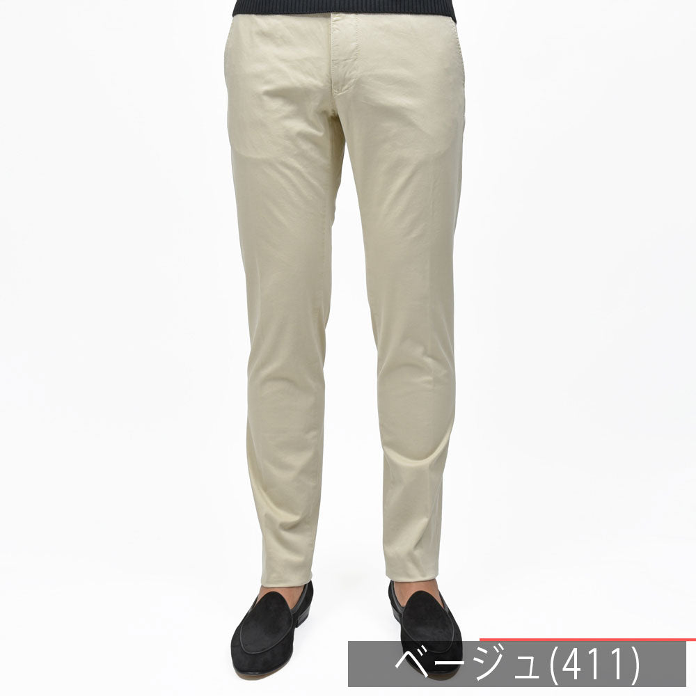 INCOTEX SLACKS(インコテックス スラックス) SLIM FIT ガーメントダイオーガニックコットンストレッチチノテーパードパンツ 18S100/9664A/31582