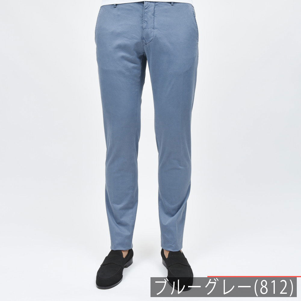 INCOTEX SLACKS(インコテックス スラックス) SLIM FIT ガーメントダイオーガニックコットンストレッチチノテーパードパンツ 18S100/9664A/31582