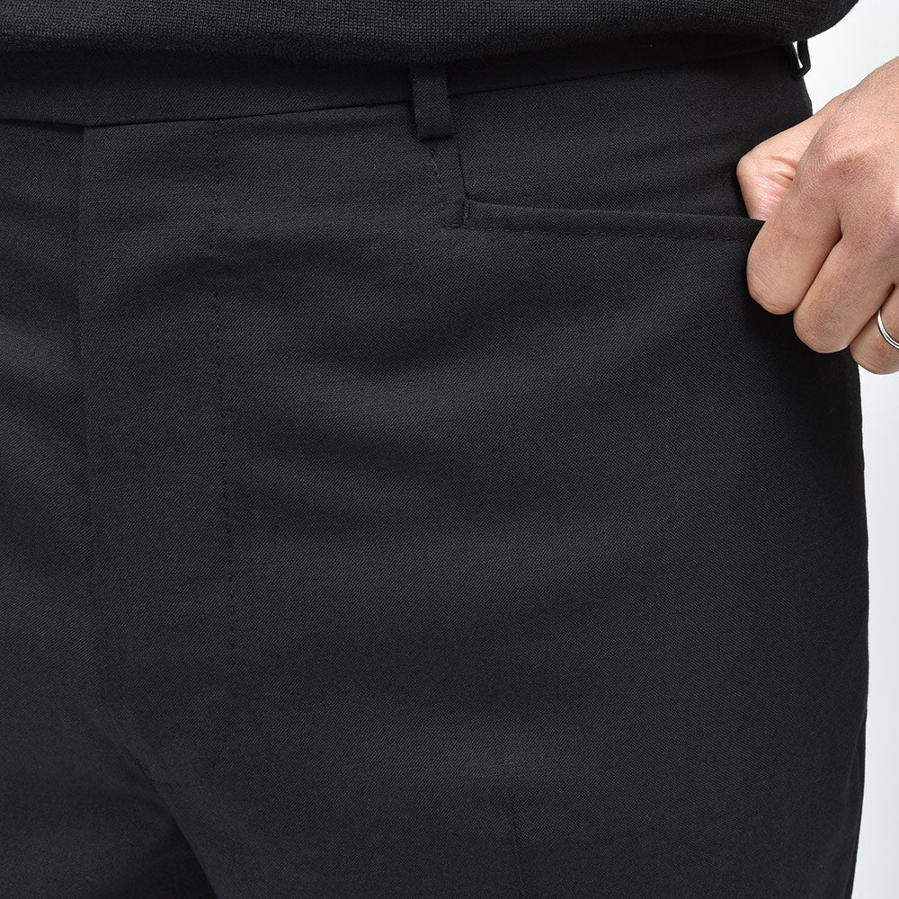 Fumiya Hirano THE TROUSERS フミヤヒラノトラウザーズ ウール トロピカル L字ポケット ノープリーツ フレアパンツ CARNABY