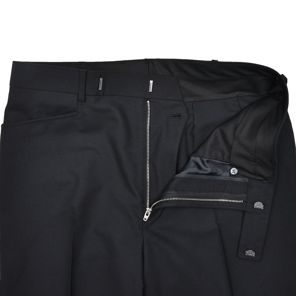 Fumiya Hirano THE TROUSERS フミヤヒラノトラウザーズ ウール トロピカル L字ポケット ノープリーツ フレアパンツ CARNABY