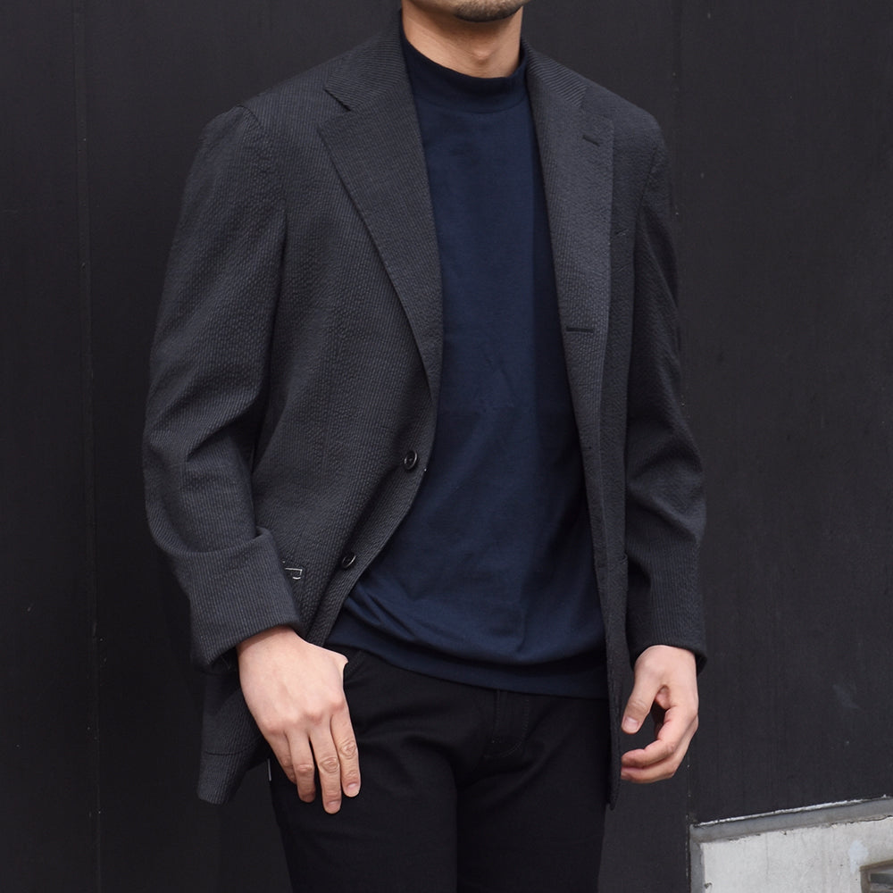 アンティーチポ / スムースコットン モックネック ショートスリーブ Tシャツ/FIANO/smooth