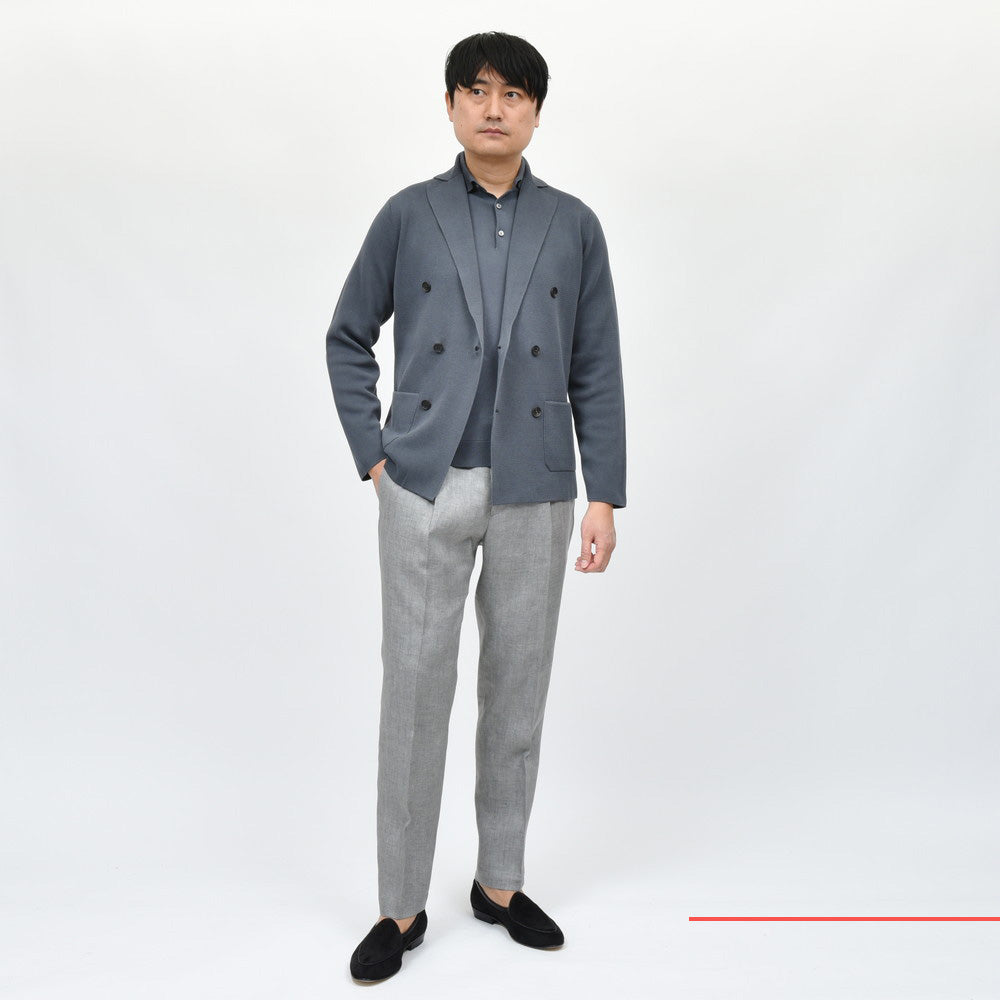 FILIPPO DE LAURENTIIS(フィリッポ デ ローレンティス) コットンミラノリブ6Bダブルニットジャケット RJMLDPT10