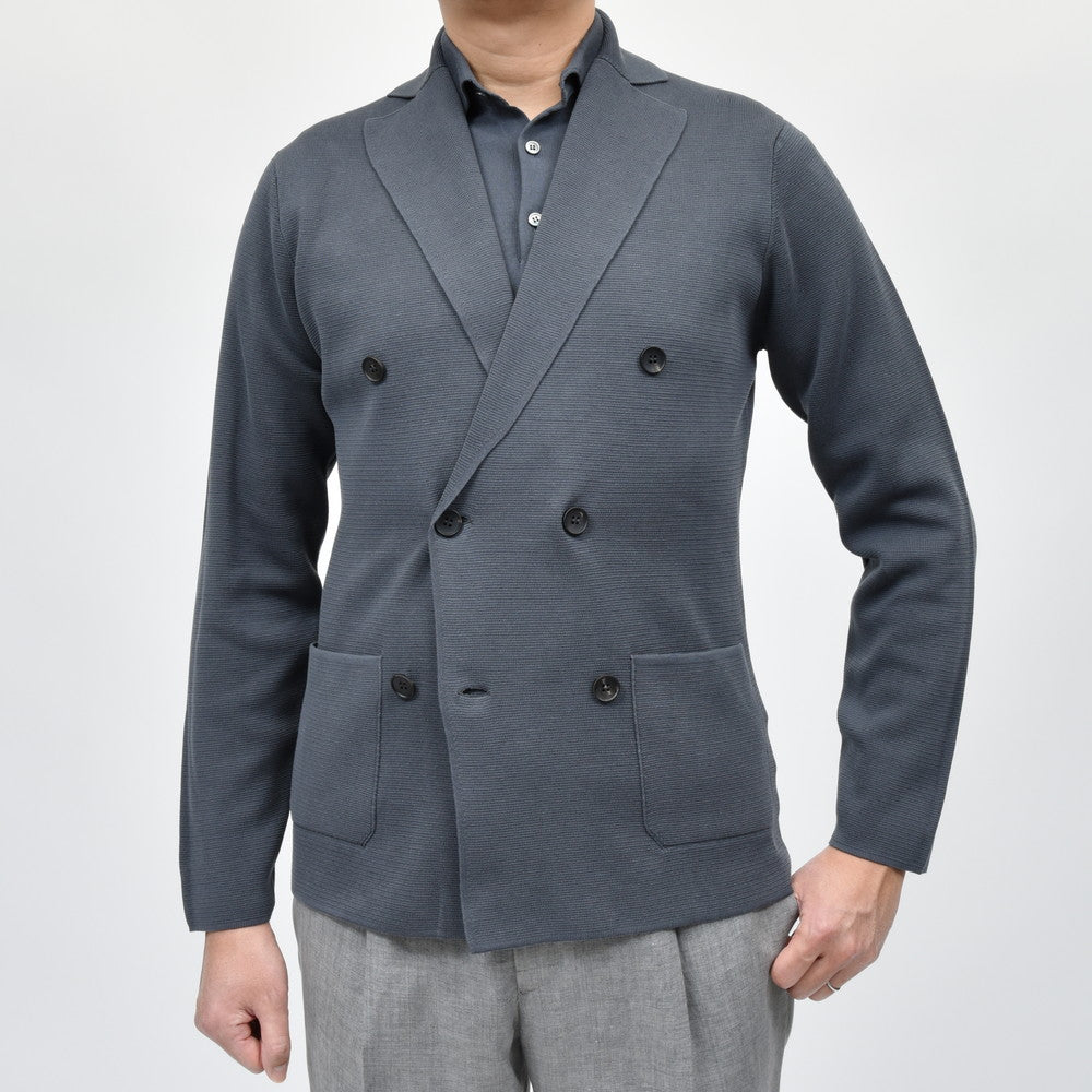 FILIPPO DE LAURENTIIS(フィリッポ デ ローレンティス) コットンミラノリブ6Bダブルニットジャケット RJMLDPT10