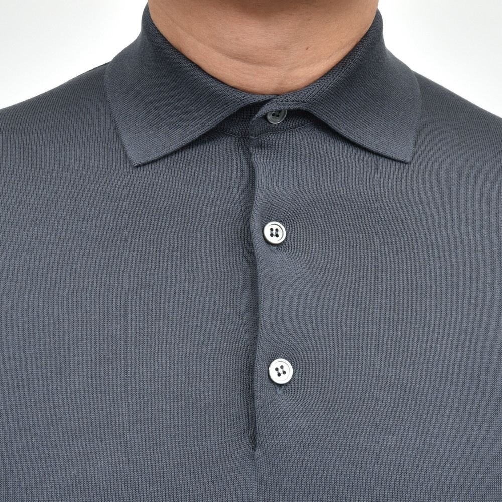 FILIPPO DE LAURENTIIS(フィリッポ デ ローレンティス) クレープコットンL/Sニットポロ PL1ML19