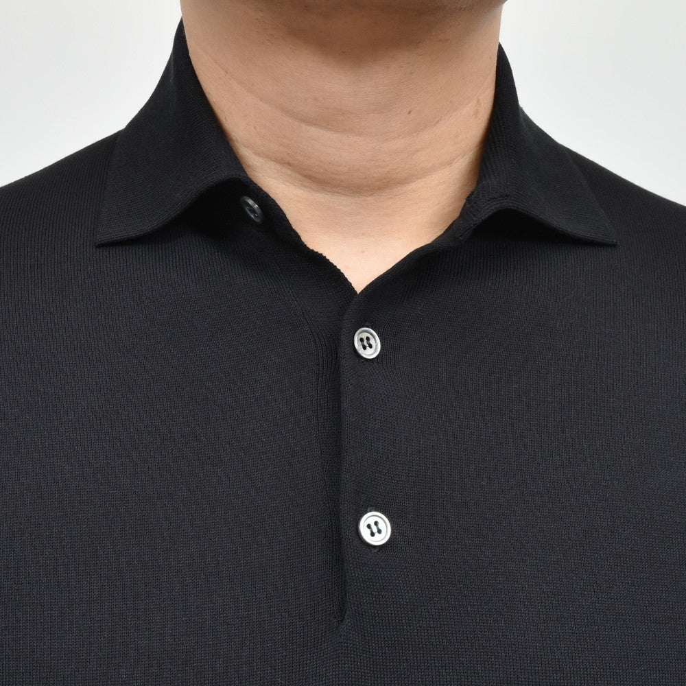FILIPPO DE LAURENTIIS(フィリッポ デ ローレンティス) クレープコットンL/Sニットポロ PL1ML19