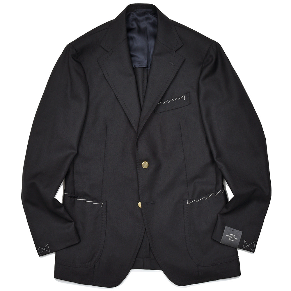 TITO ALLEGRETTO ティト アレグレット ヴァージンウール ホップサック ゴールドメタルボタン シングル3Bジャケット