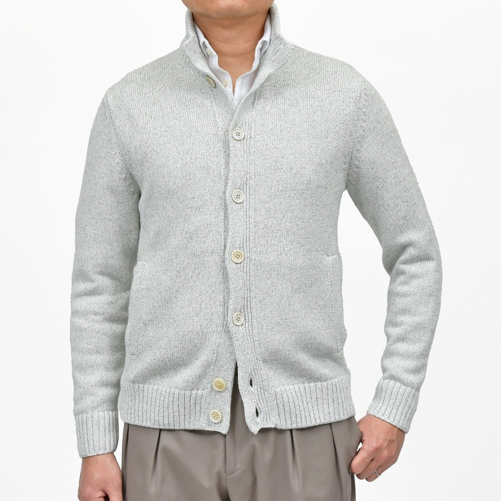 ZANONE(ザノーネ) 5ゲージソフトコットンメランジスタンドカラーニットカーディガン CHIOTO/SLIM FIT/810100/ZN376/35603