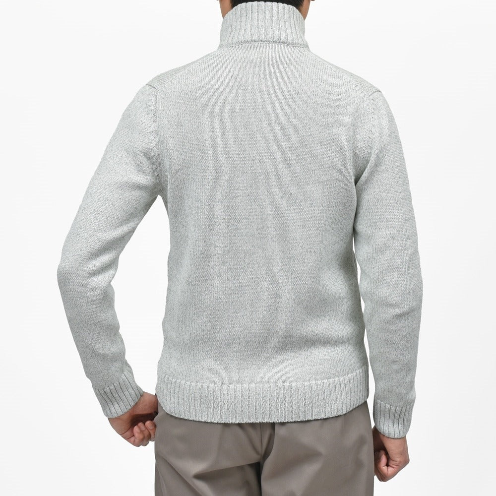 ZANONE(ザノーネ) 5ゲージソフトコットンメランジスタンドカラーニットカーディガン CHIOTO/SLIM FIT/810100/ZN376/35603