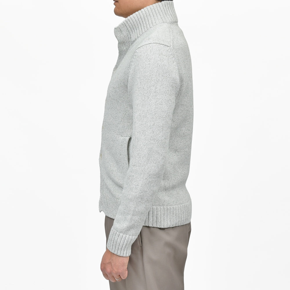 ZANONE(ザノーネ) 5ゲージソフトコットンメランジスタンドカラーニットカーディガン CHIOTO/SLIM FIT/810100/ZN376/35603