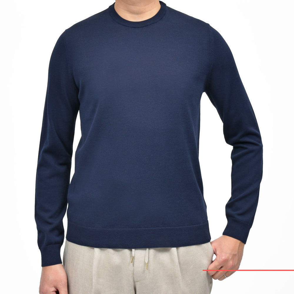 ZANONE(ザノーネ) 12ゲージコットンクレープクルーネックニット GIRO/SLIM FIT/810104/ZY318/35404