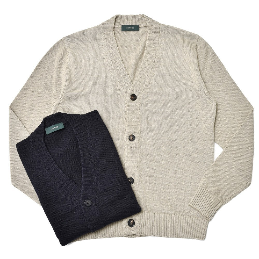 ZANONE(ザノーネ) 7ゲージリネンコットンニットカーディガン CARDIGAN/SLIM FIT/810106/Z1337/35604