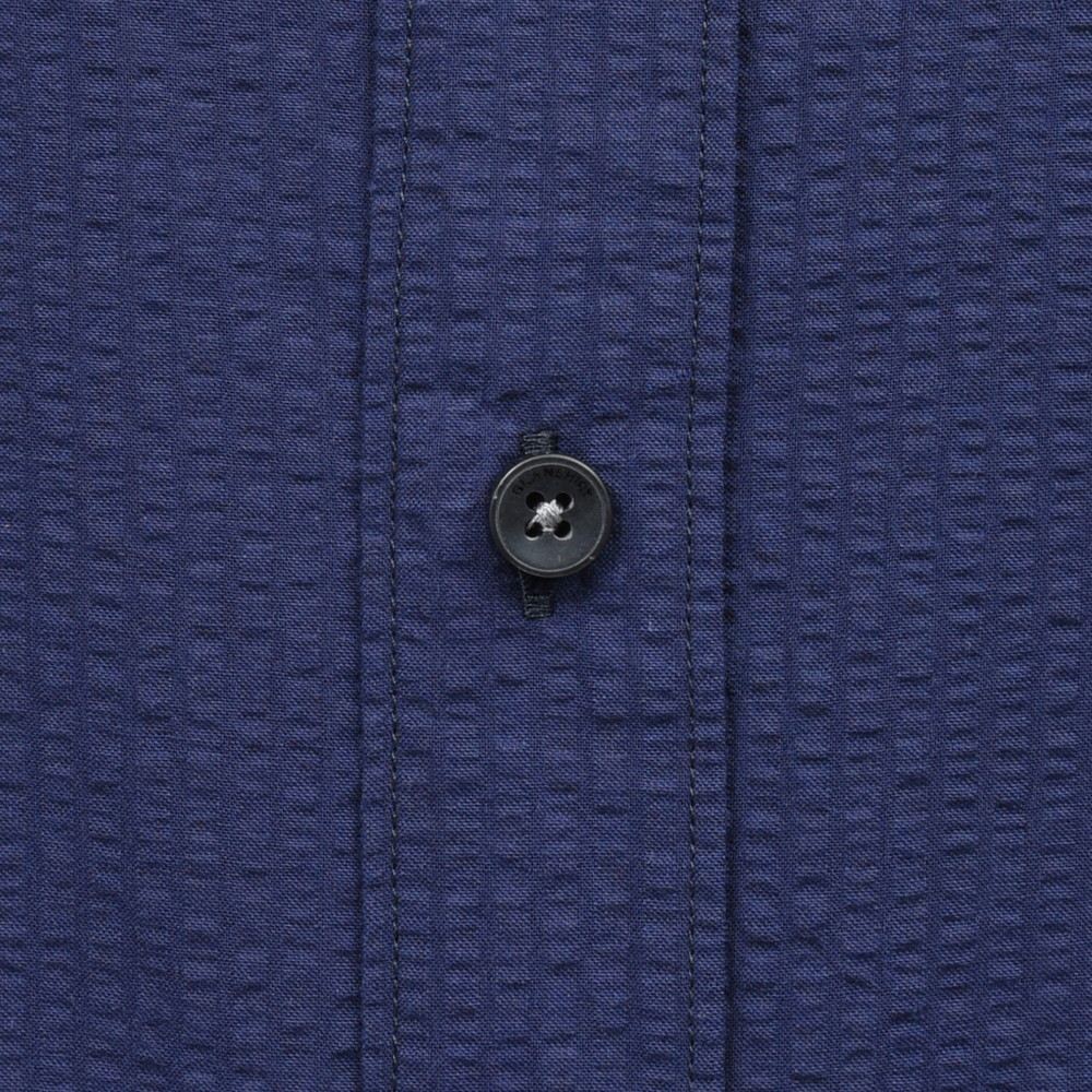 GLANSHIRT(グランシャツ) コットンシアサッカーバンドカラーシャツ 476-31408