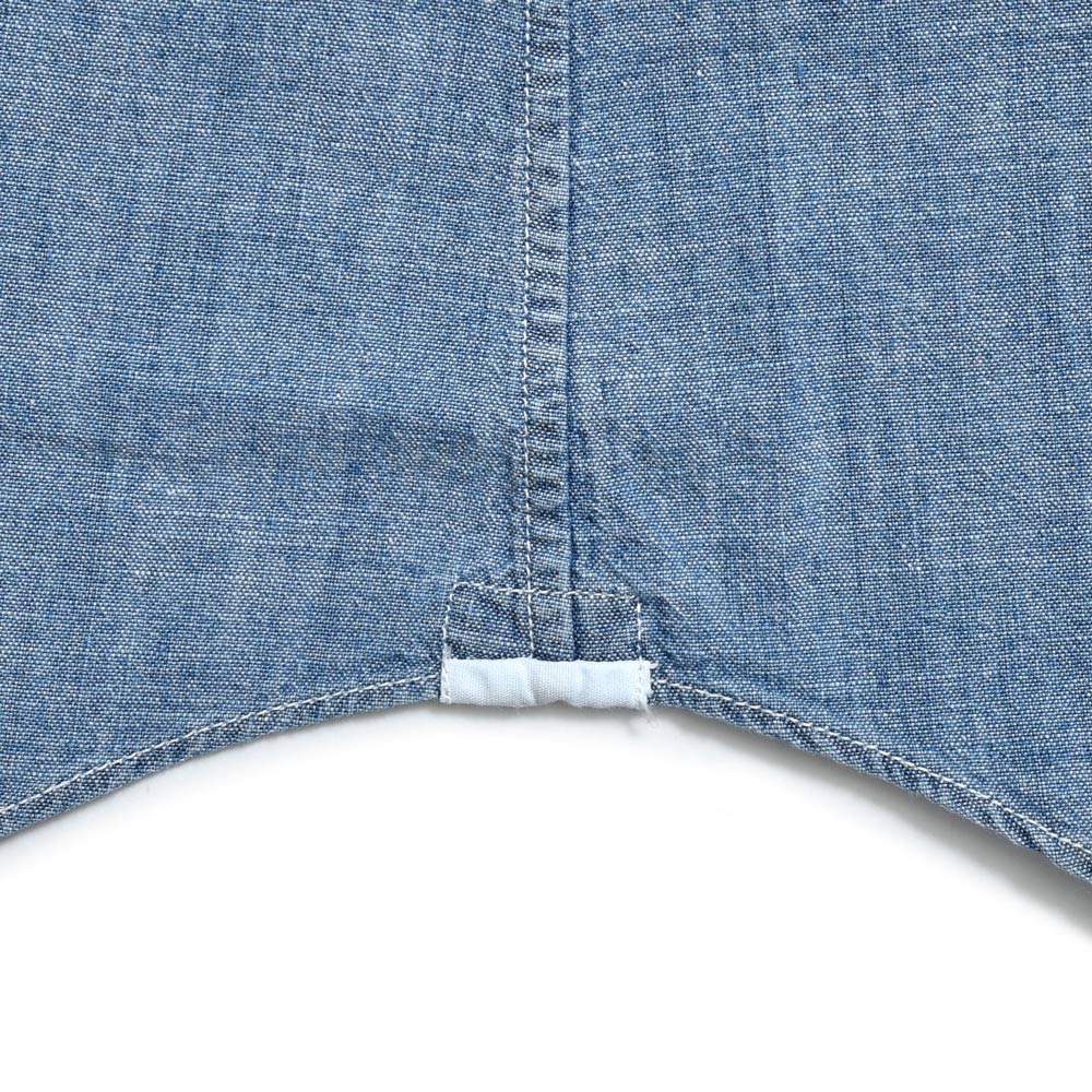 GLANSHIRT(グランシャツ) コットンシャンブレーセミワイドカラーシャツ 476-31414