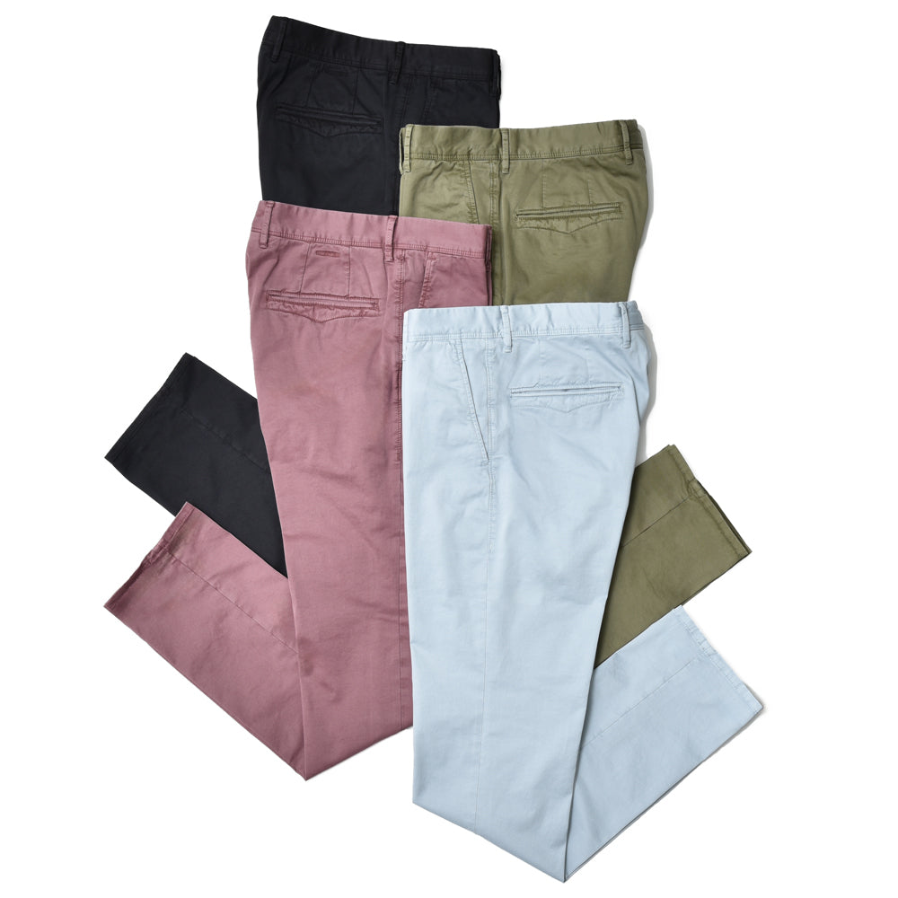 INCOTEX SLACKS(インコテックス スラックス) SLIM FIT ガーメントダイオーガニックコットンストレッチチノテーパードパンツ 18S100/9664A/31581