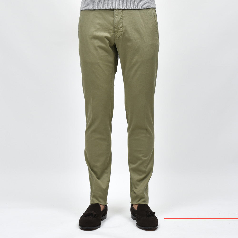 INCOTEX SLACKS(インコテックス スラックス) SLIM FIT ガーメントダイオーガニックコットンストレッチチノテーパードパンツ 18S100/9664A/31581