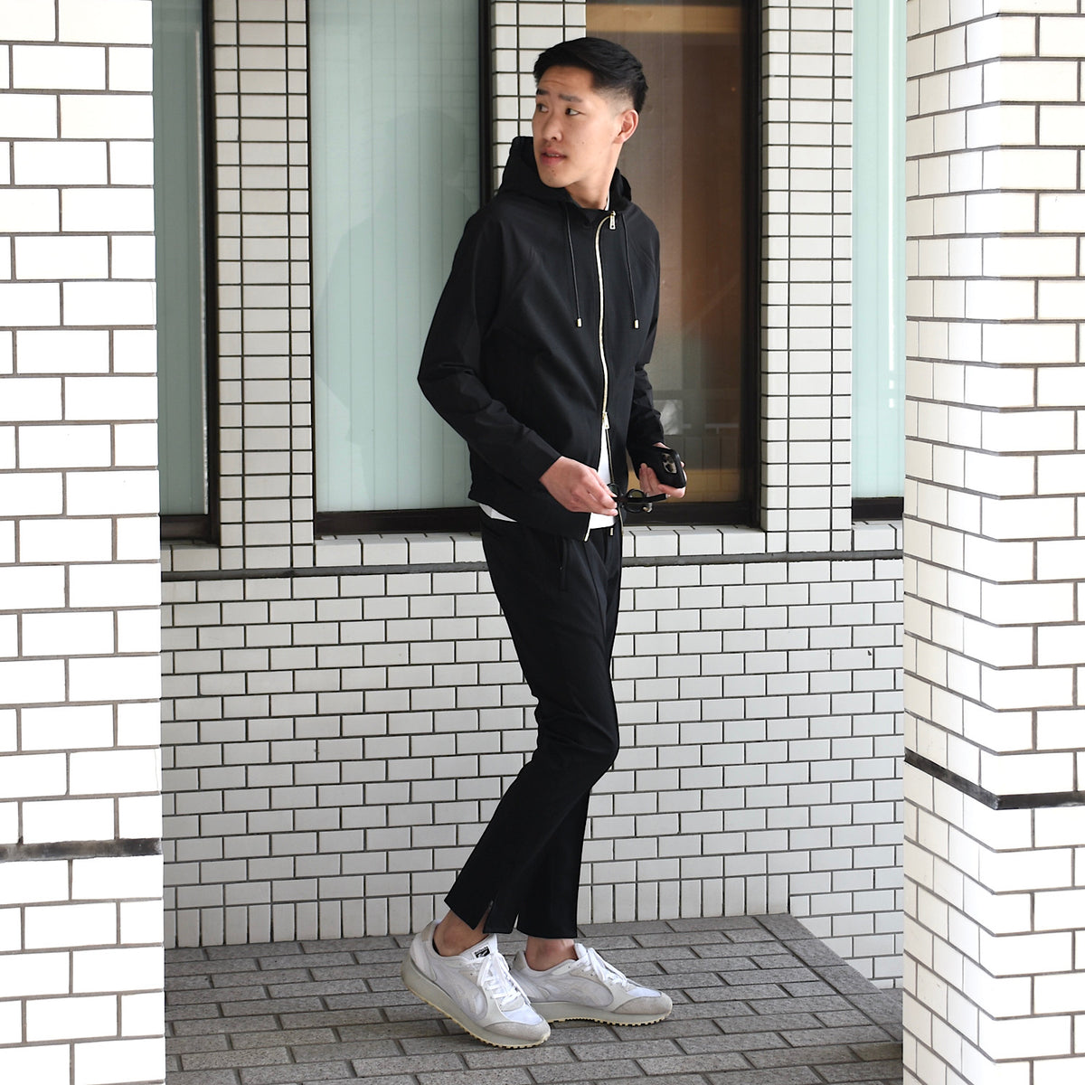 ジャブスアルキヴィオ / BR別注 giabs_GOLD ウォッシャブル ジャージー コンビ ノープリーツ 裾ZIPパンツ/MASACCIO/GYMBR/A3573