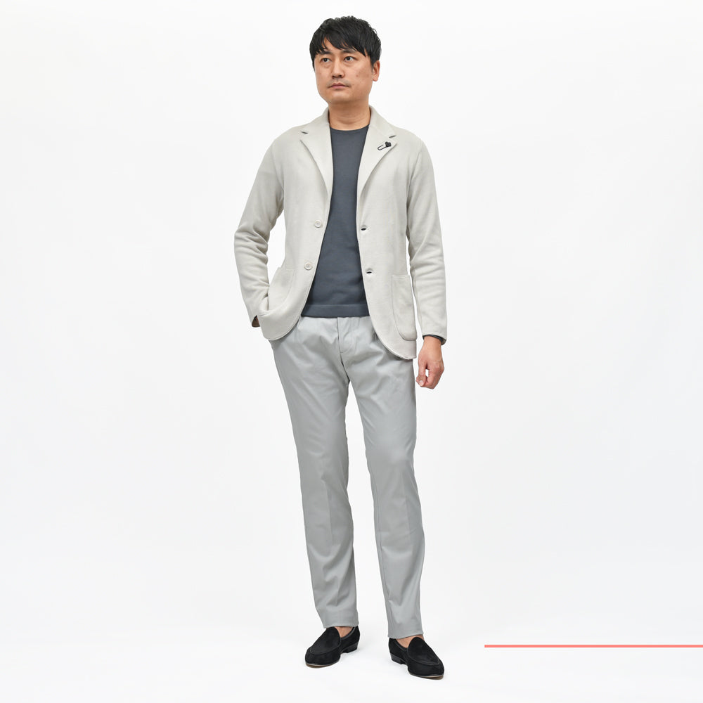 LARDINI(ラルディーニ) オーガニックコットンミラノリブニットジャケット JALJM56/ES64000