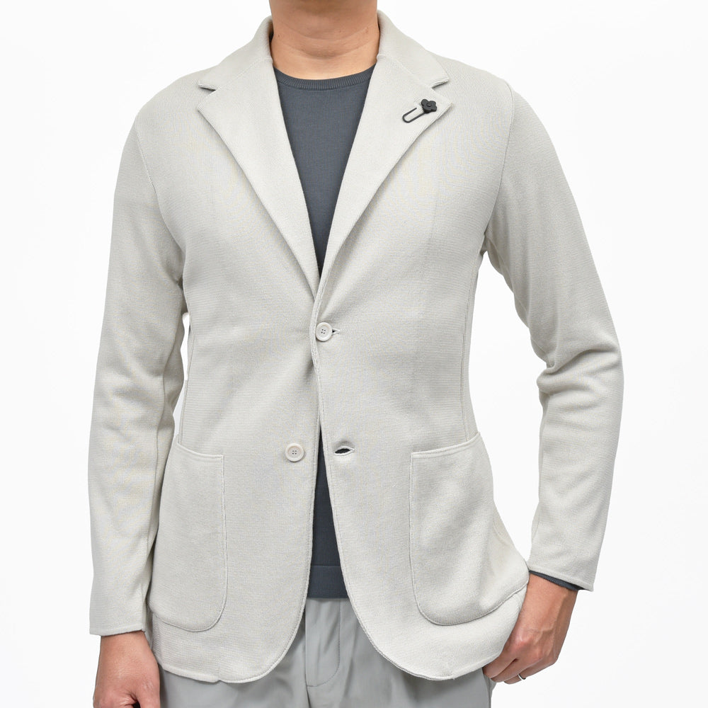 LARDINI(ラルディーニ) オーガニックコットンミラノリブニットジャケット JALJM56/ES64000
