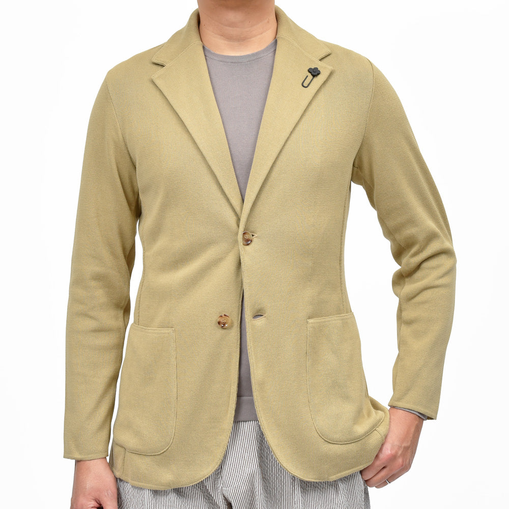 LARDINI(ラルディーニ) オーガニックコットンミラノリブニットジャケット JALJM56/ES64000