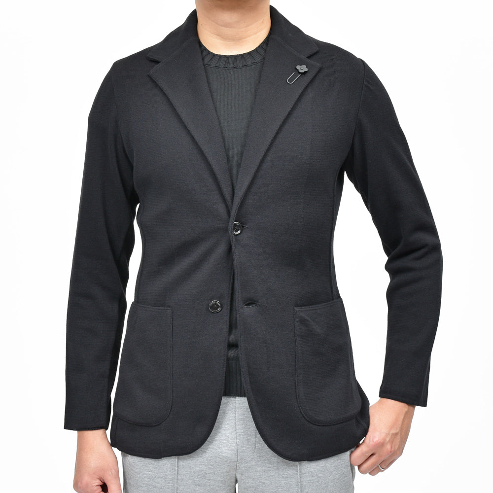 LARDINI(ラルディーニ) オーガニックコットンミラノリブニットジャケット JALJM56/ES64000