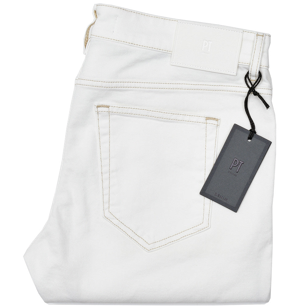 PT TORINO DENIM ピーティートリノデニム コットン ストレッチ ウォッシュド ホワイトデニムパンツ SWING/SUPERSLIM FIT/OA1410