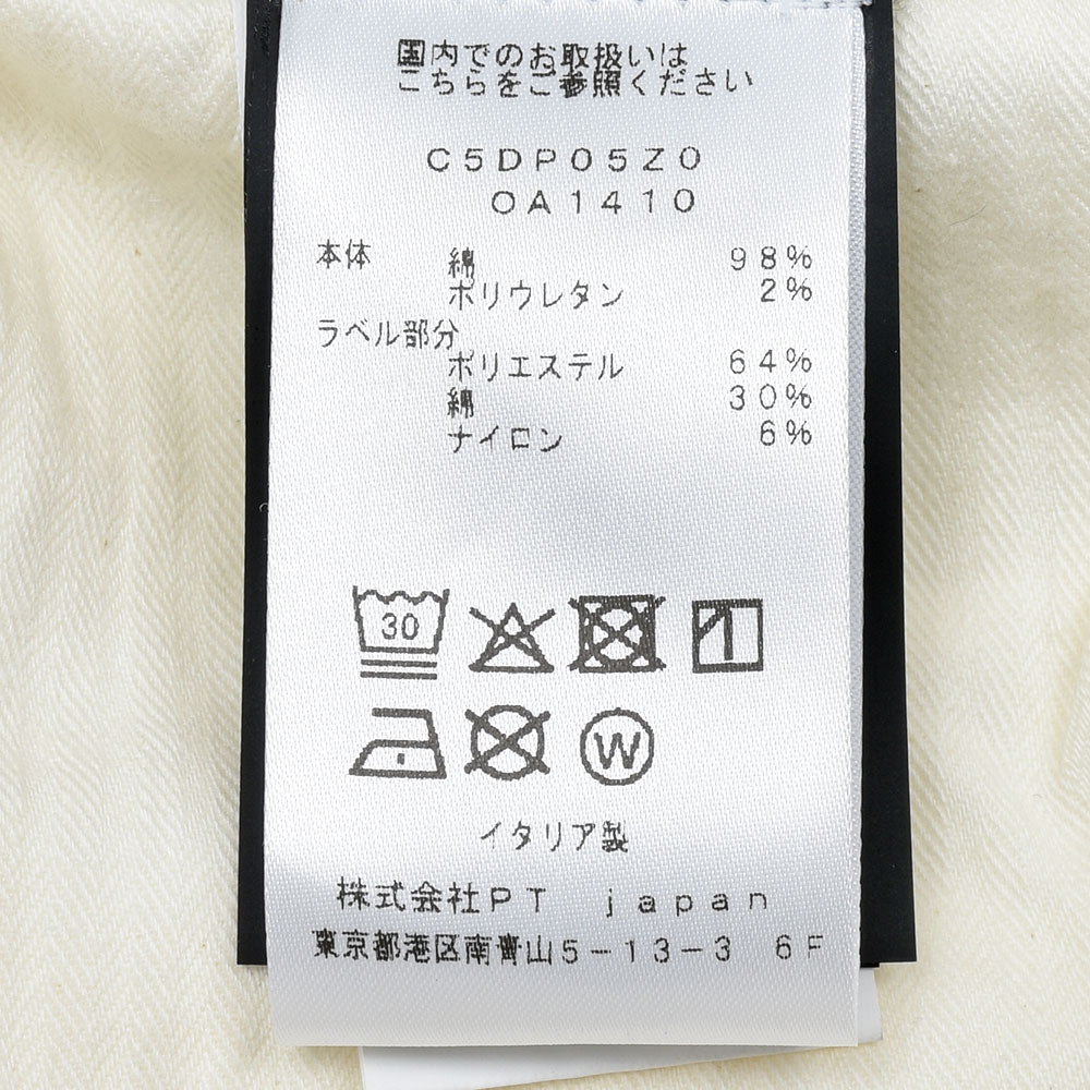 PT TORINO DENIM ピーティートリノデニム コットン ストレッチ ウォッシュド ホワイトデニムパンツ SWING/SUPERSLIM FIT/OA1410