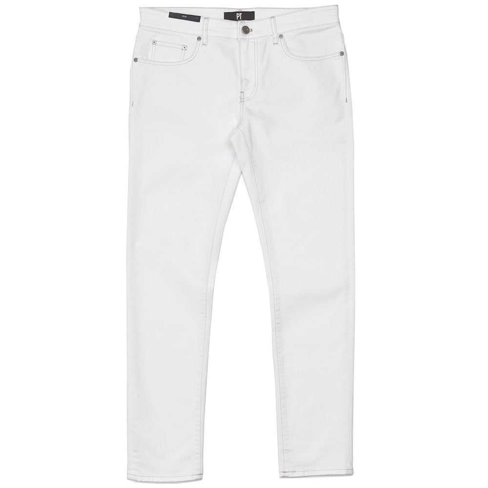 PT TORINO DENIM ピーティートリノデニム コットン ストレッチ ウォッシュド ホワイトデニムパンツ SWING/SUPERSLIM FIT/OA1410