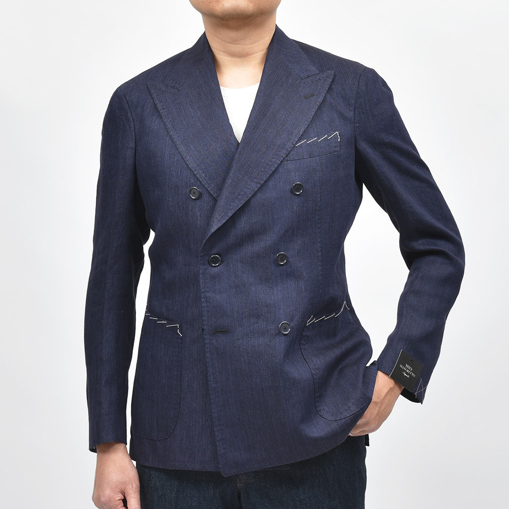 TITO ALLEGRETTO ティト アレグレット リネン ヘリンボーン ダブル6Bジャケット