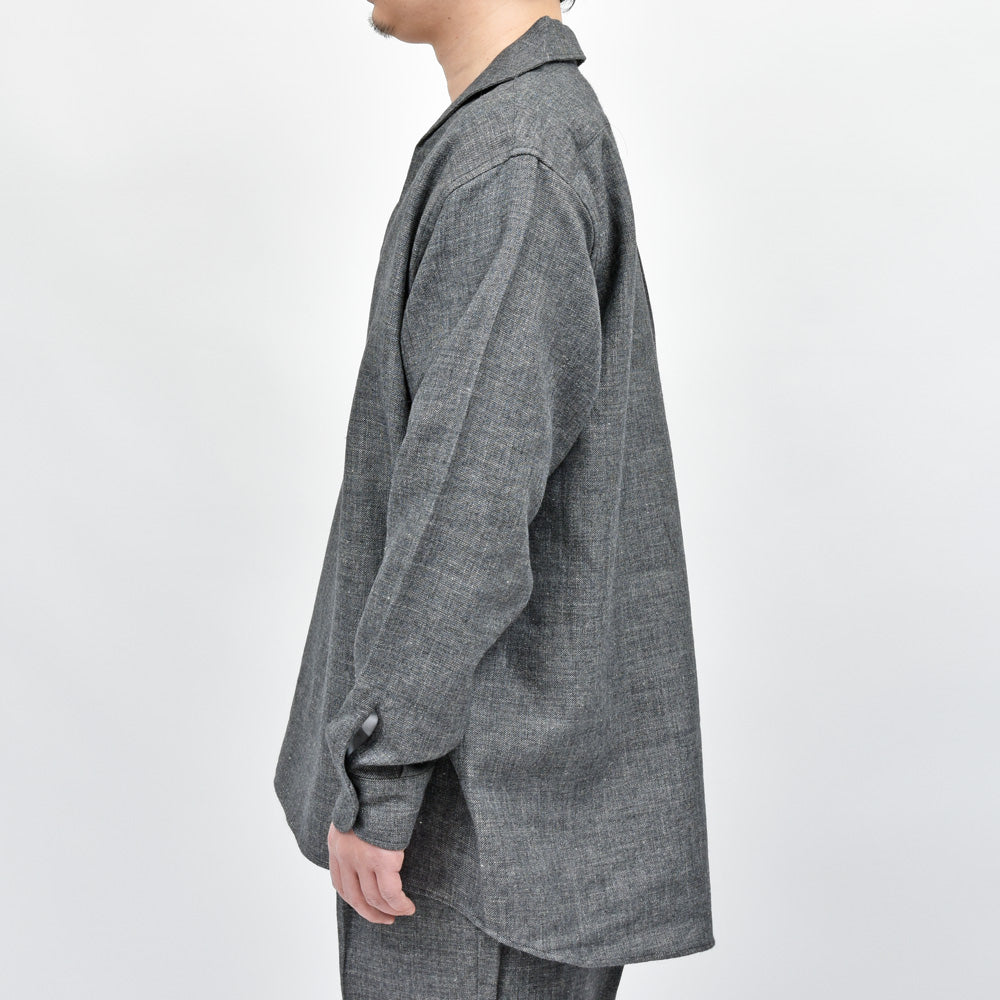 moncao(モンサオ) ウールリネンスキッパーシャツ M021357