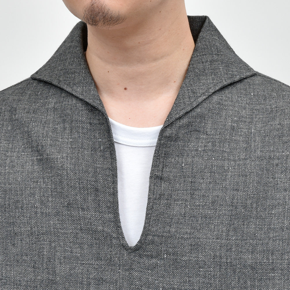 moncao(モンサオ) ウールリネンスキッパーシャツ M021357