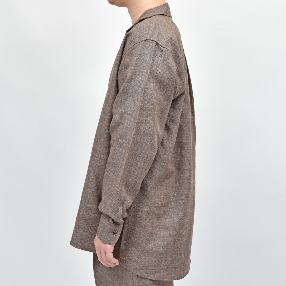 moncao(モンサオ) ウールリネンスキッパーシャツ M021357