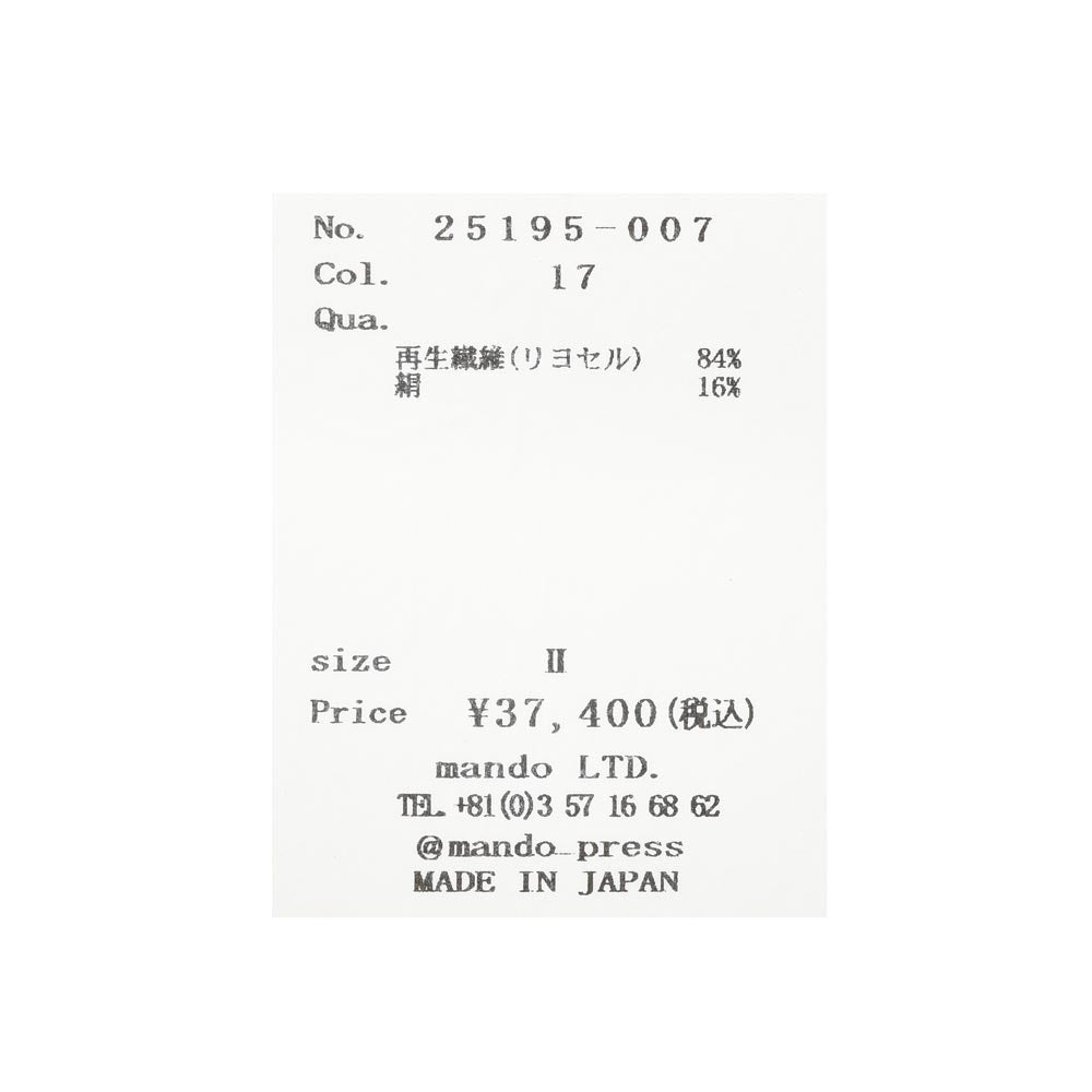 mando(マンド) リヨセルシルクストライプハーフジップS/Sプルオーバーシャツ 25195-007