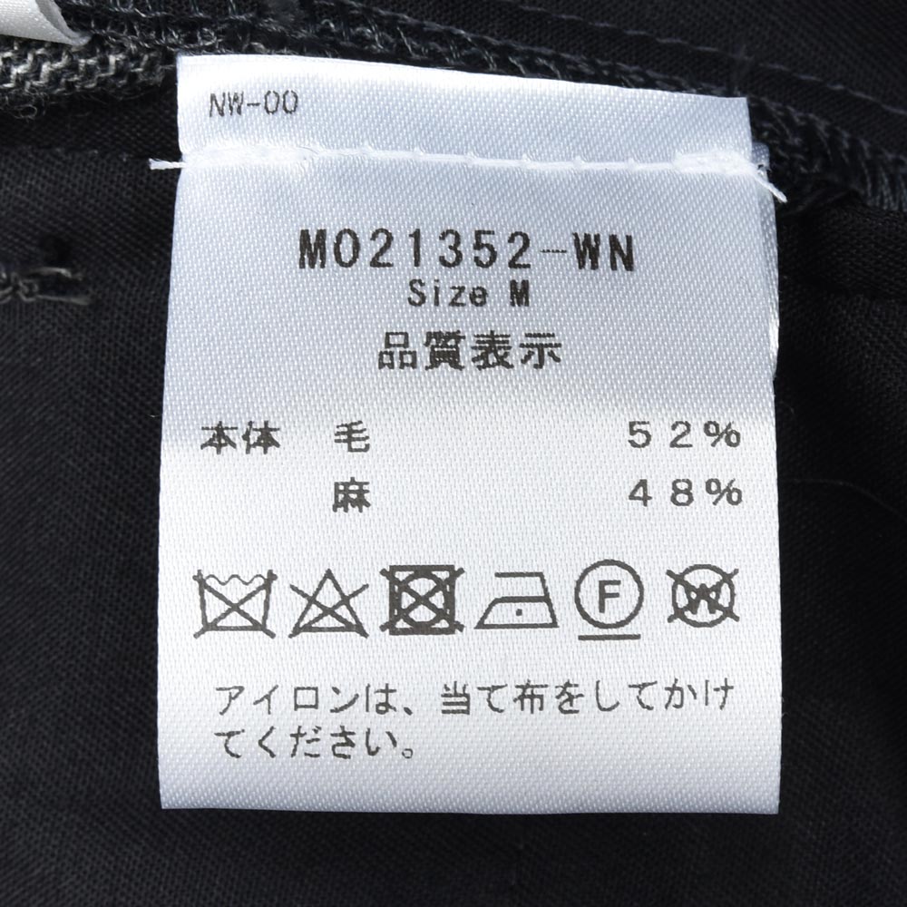 moncao(モンサオ) ウールリネン1Pシャーリングテーパードパンツ M021352