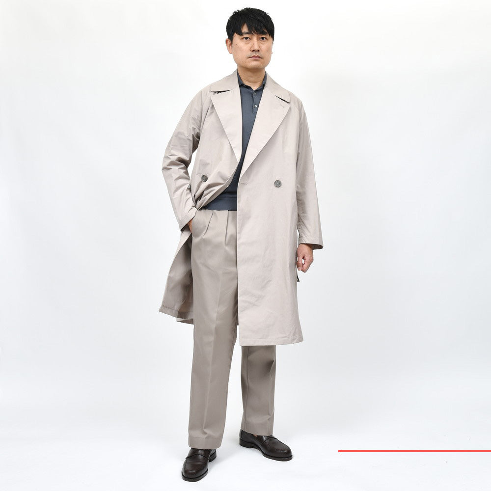 Hevo(イーヴォ) BRINDISIブリンディジ ウォーターレペレントポリコットンタフタ2Bダブルブレストベルテッドコート BRIN725