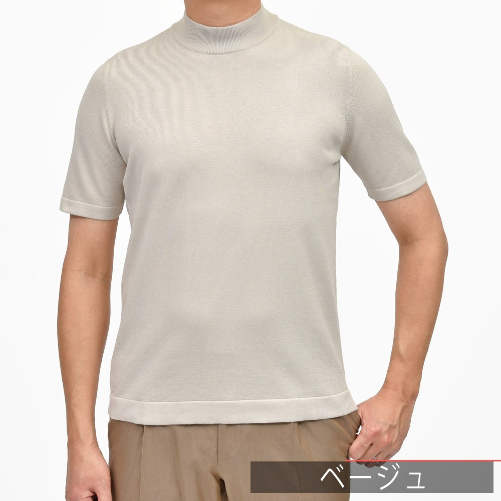 GRAN SASSO(グランサッソ) 12ゲージソフトコットンS/Sモックネックニット 58109/18120