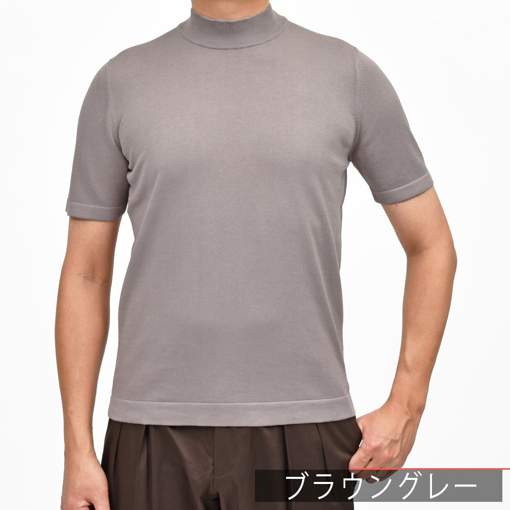 GRAN SASSO(グランサッソ) 12ゲージソフトコットンS/Sモックネックニット 58109/18120
