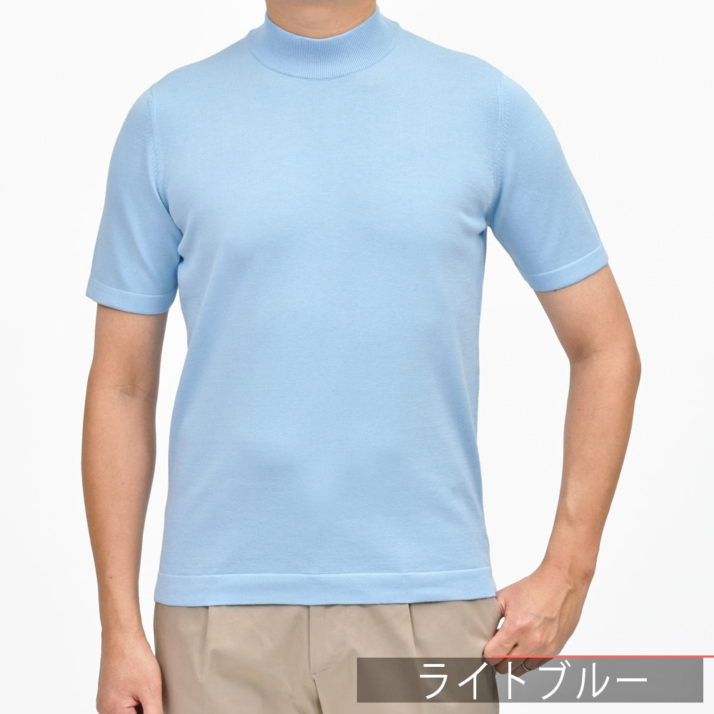GRAN SASSO(グランサッソ) 12ゲージソフトコットンS/Sモックネックニット 58109/18120