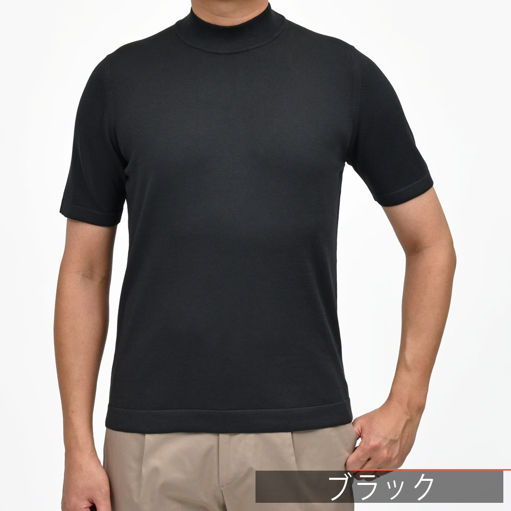 GRAN SASSO(グランサッソ) 12ゲージソフトコットンS/Sモックネックニット 58109/18120