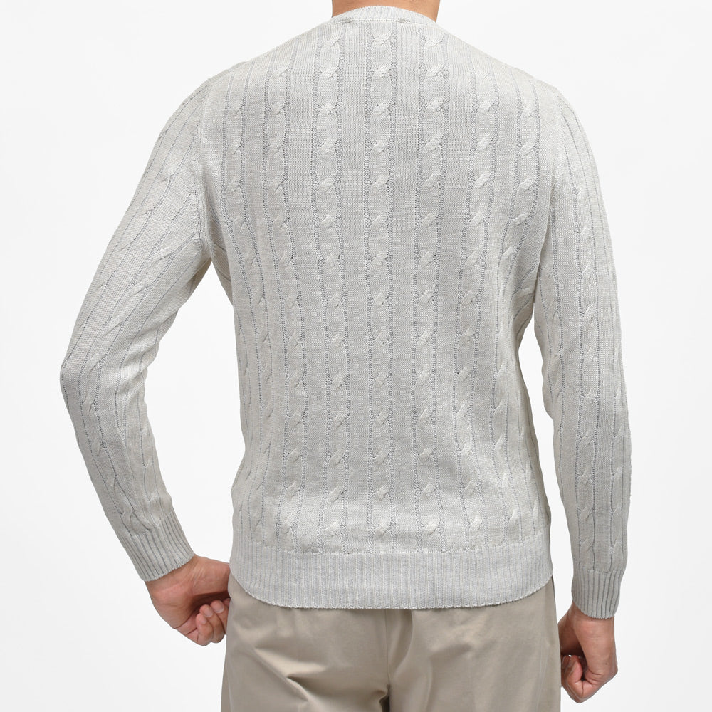 GRAN SASSO(グランサッソ) リネンコットンケーブルクルーネックニット 23180/18639