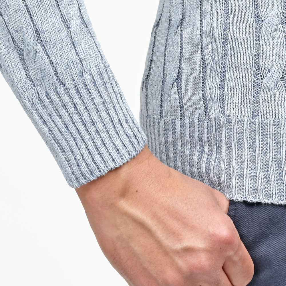 GRAN SASSO(グランサッソ) リネンコットンケーブルクルーネックニット 23180/18639