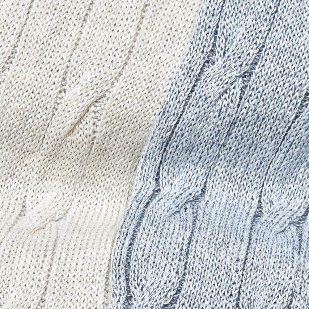 GRAN SASSO(グランサッソ) リネンコットンケーブルクルーネックニット 23180/18639
