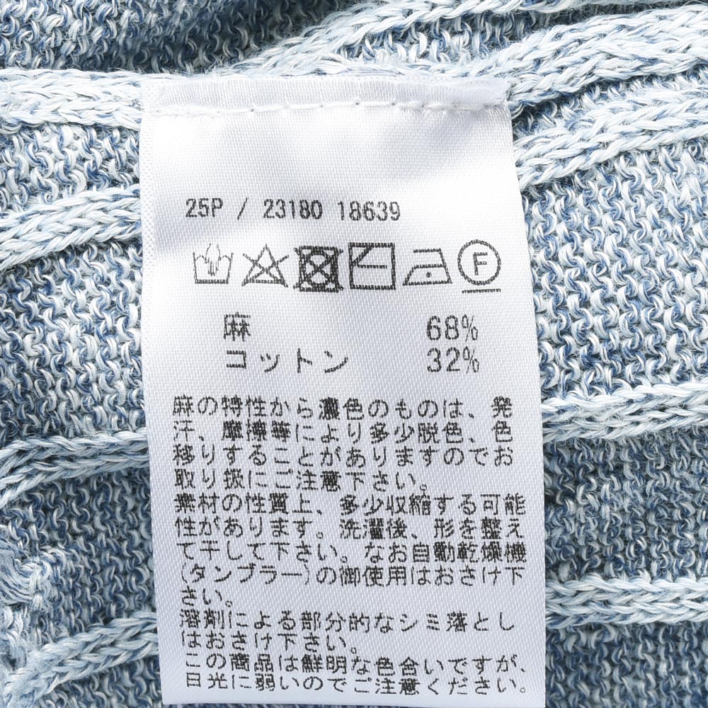 GRAN SASSO(グランサッソ) リネンコットンケーブルクルーネックニット 23180/18639