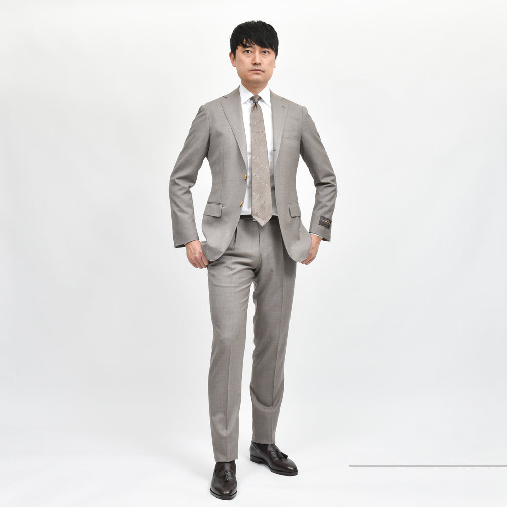 guji(グジ) ウールトロピカル3B1プリーツスーツ (MADE BY RING JACKET / VITALE BARBERIS CANONICOファブリック使用)【春/夏】17151204