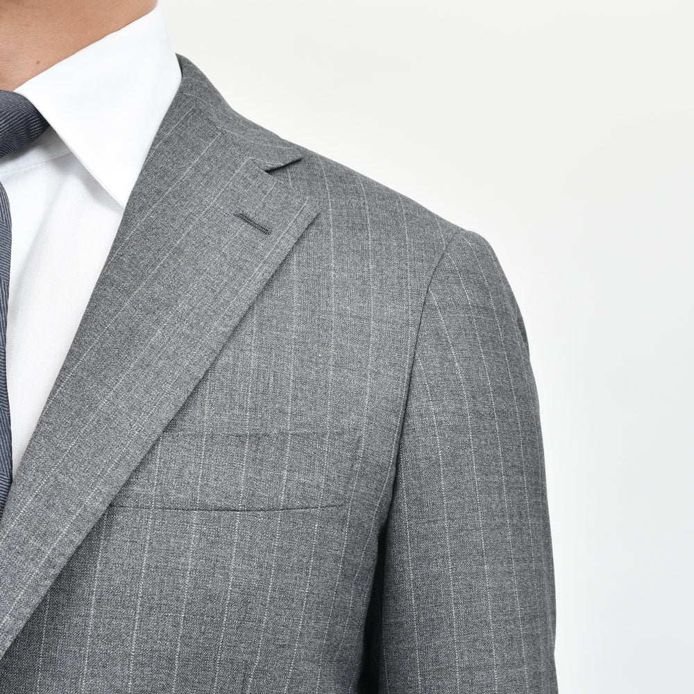 guji(グジ) ウールトロピカルピンストライプ3B1プリーツスーツ (MADE BY RING JACKET / VITALE BARBERIS CANONICOファブリック使用)【春/夏】1